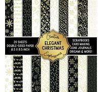Elegant Christmas Patterned Double-Sided Craft Paper, 8.5" Square: Decorative Specialty Paper for Scrapbooks, Junk Journals, Origami, Cardmaking