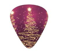 Elegant Christmas Sparkling Trees Pink Purple,12 Pcs Guitar Pick,3 Different Thickness Plectrums for Acoustic Guitar Bass Ukulele (0.46mm 0.96mm 0.71mm)
