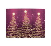 Elegant Christmas Sparkling Trees Pink Purple,500 Pieces Puzzles for Adults-Wooden Jigsaw Puzzle for Adults Elderly