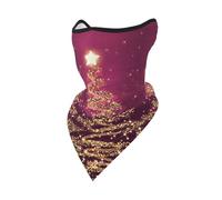 Elegant Christmas Sparkling Trees Pink Purple Windproof Mask,Neck Gaiter Winter Motorcycle Face Cover
