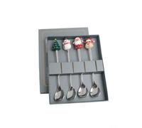 Elegant Christmas Spoon Set Made of Stainless Steel Perfect for Weddings and Holiday Celebrations (silver)