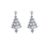 Elegant Christmas Tree Earrings with Silver Needles,Adorned with Sparkling Rhinestones, these Luxury Pendants add Festive Glamour. Perfect Holiday Gifts for Women & Girls