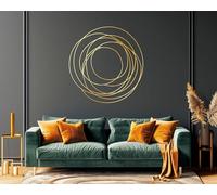 Elegant Circle Wall Sticker | Modern Lines Abstract Wall Art Decal | Luxury Circles Home Decor | Minimalist Living Room Wall Decoration 31 x 31 inches