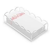 Elegant Clear Acrylic Scalloped Tray for Paper Towels and Decorative Storage in Kitchen Bathroom Dining Room Paper Holder Tray