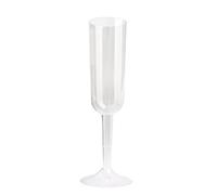 Elegant Clear Plastic Champagne Flutes (7oz) Pack of 4 - Disposable Drinkware for Parties & Celebrations