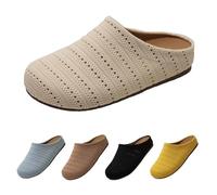Elegant Clog Made of Leather Rubber Sole and Cork Latex Foot Bed Sandals and Clogs for Women, Closed Toe, Cork, Comfortable, Non-Slip, Beach Sandals, Slippers for Indoor and Outdoor Use, beige, 6 UK
