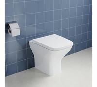 ELEGANT Close Coupled Toilet with Soft Close Seat, Modern Bathroom Ceramic Toilet Unit with High Gloss White, Narrow Shape Square Pan Seat