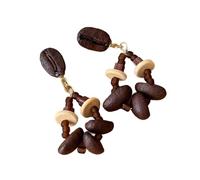 Elegant Coffee Berry Shape Earrings for Women Irregular Wooden Bead Earrings New Chinese Ethnic Style Ear Accessories