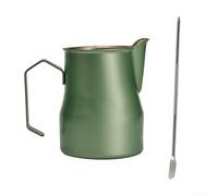 Elegant Coffee Milk Frothing Pitcher 450ml in Stainless Steel for Creating Beautiful Beverages (green)