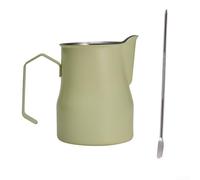 Elegant Coffee Milk Frothing Pitcher 450ml in Stainless Steel for Creating Beautiful Beverages (light green)