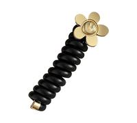 Elegant Coiled Elastic Hair Scrunchies For Girls And Ladies Gift Coiled Hair Ties Telephone Cord Metal Heart