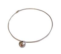 Elegant Collarbone Choker Love Heart/Sphere Pendant Necklace With Snake Bone Chain Handmade Metal Neckchain Jewelry Party Wear Necklace