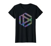 Elegant Colorful August Mobius Strip Shapes Mania Value Graphic T-Shirt, Women, Black, S