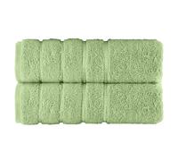 Elegant Comfort 100% Turkish Cotton 4 Lines Viscose Stripe Luxury 2 Pack Bath Towel Set 27 x 54 Inch - Super Soft and Highly Absorbent Premium Hotel Spa Quality Towels for Bathroom Use, Sage
