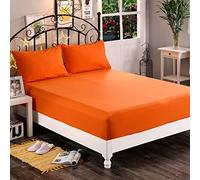Elegant Comfort 1500 Premium Hotel Quality 1-Piece Fitted Sheet, Softest Quality Microfiber - Deep Pocket up to 16 inch, Wrinkle and Fade Resistant, King, Orange