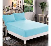 Elegant Comfort 1500 Premium Hotel Quality 1-Piece Fitted Sheet, Softest Quality Microfiber - Deep Pocket up to 16 inch, Wrinkle and Fade Resistant, California King, Aqua Blue