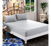 Elegant Comfort 1500 Premium Hotel Quality 1-Piece Fitted Sheet, Softest Quality Microfiber-Deep Pocket up to 16 inch,Wrinkle and Fade Resistant, King, Silver