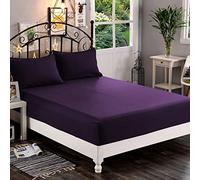 Elegant Comfort 1500 Premium Hotel Quality 1-Piece Fitted Sheet, Softest Quality Microfiber-Deep Pocket up to 16 inch,Wrinkle and Fade Resistant, California King, Eggplant-Purple