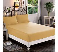 Elegant Comfort 1500 Premium Hotel Quality 1-Piece Fitted Sheet, Softest Quality Microfiber - Deep Pocket up to 16 inch, Wrinkle and Fade Resistant, Queen, Camel-Gold