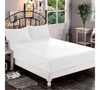 Elegant Comfort 1500 Premium Hotel Quality 1-Piece Fitted Sheet, Softest Quality Microfiber - Deep Pocket up to 16 inch, Wrinkle and Fade Resistant, California King, White