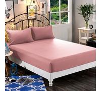 Elegant Comfort 1500 Premium Hotel Quality 1-Piece Fitted Sheet, Softest Quality Microfiber-Deep Pocket up to 16 inch,Wrinkle and Fade Resistant, Queen, Dusty Rose