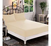 Elegant Comfort 1500 Premium Hotel Quality 1-Piece Fitted Sheet, Softest Quality Microfiber - Deep Pocket up to 16 inch, Wrinkle and Fade Resistant, Full, Cream