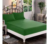 Elegant Comfort 1500 Premium Hotel Quality 1-Piece Fitted Sheet, Softest Quality Microfiber-Deep Pocket up to 16 inch,Wrinkle and Fade Resistant, Queen, Hunter Green