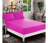 Elegant Comfort 1500 Premium Hotel Quality 1-Piece Fitted Sheet, Softest Quality Microfiber - Deep Pocket up to 16 inch, Wrinkle and Fade Resistant, California King, Hot Pink