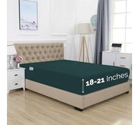 Elegant Comfort 1500 Premium Hotel Quality 18-21 Inches Deep - Extra Deep Pocket Single Fitted Sheet for High Mattress, Luxury and Softest, Smart Pocket - Wrinkle Free, California King, Marine Teal