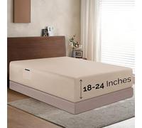Elegant Comfort 1500 Premium Hotel Quality 18-24 Inches Deep - Extra Deep Pocket Single Fitted Sheet for High Mattress, Luxury and Softest, Smart Pocket - Wrinkle Free, Full, Cream