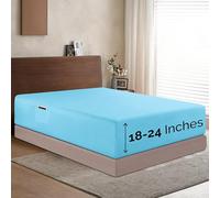 Elegant Comfort 1500 Premium Hotel Quality 18-24 Inches Deep - Extra Deep Pocket Single Fitted Sheet for High Mattress, Luxury and Softest, Smart Pocket - Wrinkle Free, Twin/Twin XL, Aqua Blue