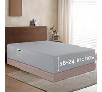 Elegant Comfort 1500 Premium Hotel Quality 18-24 Inches Deep - Extra Deep Pocket Single Fitted Sheet for High Mattress, Luxury and Softest, Smart Pocket - Wrinkle Free, Full, Silver