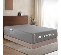 Elegant Comfort 1500 Premium Hotel Quality 18-24 Inches Deep - Extra Deep Pocket Single Fitted Sheet for High Mattress, Luxury and Softest, Smart Pocket - Wrinkle Free, Full, Gray