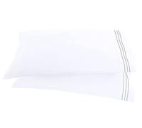 Elegant Comfort 1500 Thread Count Chain Design Egyptian Quality Luxurious Silky Soft Wrinkle & Fade Resistant 2 pc Pillow Case- King/California King White