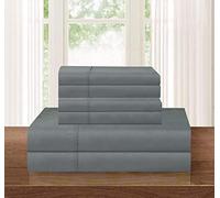 Elegant Comfort 1500 Thread Count Egyptian Quality 4 pc Sheet set, Deep Pocket Up to 16" - Wrinkle Resistant and Colors, Queen Gray