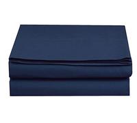 Elegant Comfort 1500 Thread Count Egyptian Quality Bedding Flat Sheet, Wrinkle-Free, Stain-Resistant, Microfiber, Navy Blue, Queen