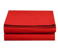 Elegant Comfort 1500 Thread Count Egyptian Quality Bedding Flat Sheet, Wrinkle-Free, Stain-Resistant, Microfiber, Red, Full