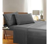 Elegant Comfort 1500 Thread Count Wrinkle & Fade Resistant Egyptian Quality 4-Piece Bed Sheet Set Ultra Soft Luxurious Set includes Flat Sheet, Fitted Sheet and 2 Pillowcases, Queen, Fashion Gray