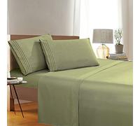 Elegant Comfort 1500 Thread Count Wrinkle & Fade Resistant Egyptian Quality 4-Piece Bed Sheet Set Ultra Soft Luxurious Set includes Flat Sheet, Fitted Sheet and 2 Pillowcases, King Size, Gloaming Sage