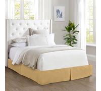 Elegant Comfort 1500 Thread Count Wrinkle & Fade Resistant Egyptian Quality Bed Skirt/Dust Ruffle - Pleated Tailored 14inch Drop, King, Camel-Gold