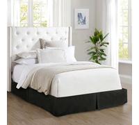 Elegant Comfort 1500 Thread Count Wrinkle & Fade Resistant Egyptian Quality Bed Skirt/Dust Ruffle - Pleated Tailored 14inch Drop, Twin, Black