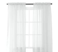 Elegant Comfort 2-Piece Sheer Panel with 2inch Rod Pocket - Window Curtains 40-inch Width X 84-inch Length, White