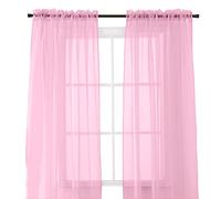 Elegant Comfort 2-Piece SHEER PANEL with 2inch ROD POCKET - Window Curtains 60-inch width X 84-inch Length - Dusty Rose Pink