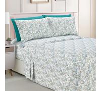 Elegant Comfort Amelia Paisley Printed 6-Piece Sheet Set, Deep Pocket 1500 Premium Hotel Quality, Fade and Wrinkle Resistant, Fitted Sheets with Smart Pockets, Paisley Sheet Set, Queen, Teal