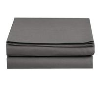 Elegant Comfort Bedding Flat Sheet, Wrinkle-Free, Stain-Resistant, Microfiber, Gray, Queen