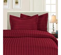 Elegant Comfort Best, Softest, Coziest 3-Piece Duvet Cover Sets! - 1500 Premier Hotel Quality Luxurious Wrinkle Resistant 3-Piece Damask Stripe Duvet Cover Set, King/Cal-King,Burgundy