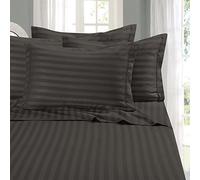 Elegant Comfort Best, Softest, Coziest 6-Piece Sheet Sets! - 1500 Premier Hotel Quality Luxurious Wrinkle Resistant 6-Piece Damask Stripe Bed Sheet Set, California King Grey