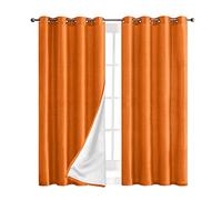 Elegant Comfort Blackout Grommet Top Curtains - 2 Panels Set - Window Treatment, Thermal Insulated, Room Darkening, Energy Saving Window Drapes for Living Room (Set of 2)- W54 X 63inch, Orange