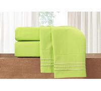 Elegant Comfort Count Egyptian Quality, Wrinkle Resistant Cool & Breathable, Easy Elastic Fitted, Microfiber, Neon Green, King