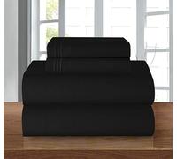 Elegant Comfort Coziest Bedding Set, All Around Elastic Fitted Sheet, Deep Pocket up to 16inch, Microfiber, Black, King